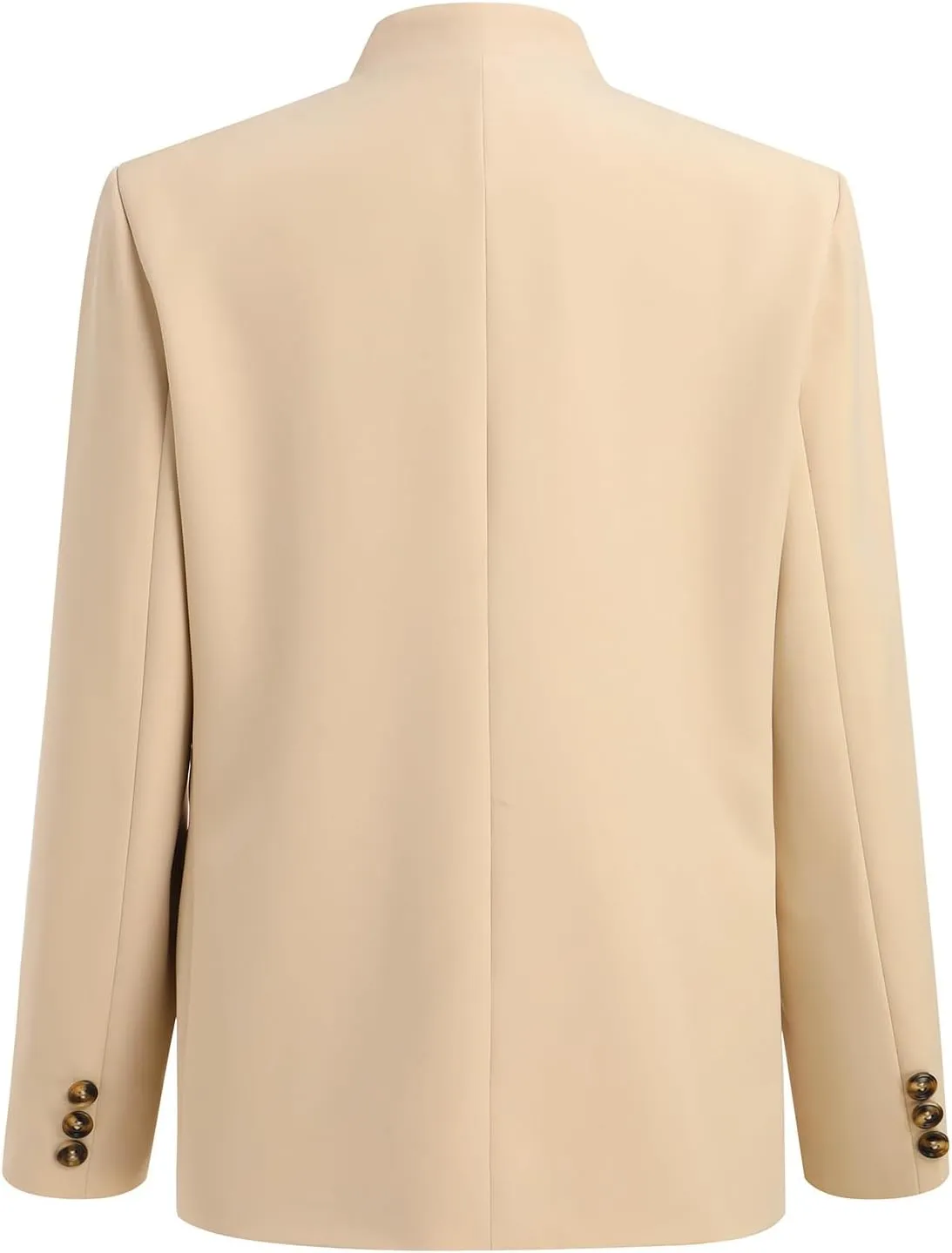 ABAFIP Women's Casual Blazer Suit Jacket Long Sleeve Stand Collar Button Down Work Office Coat Outwear