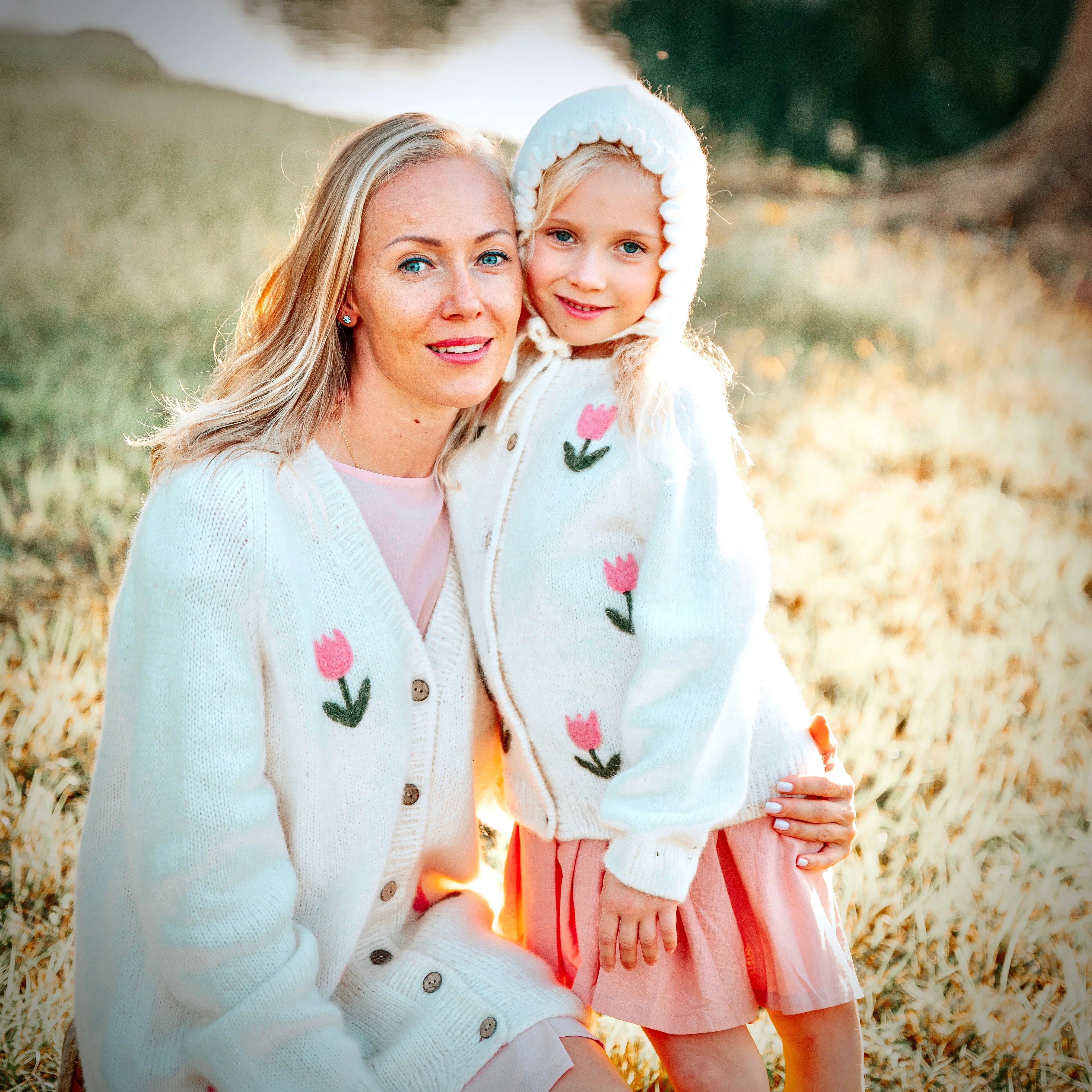 Adult Tulips cardigan | Off white