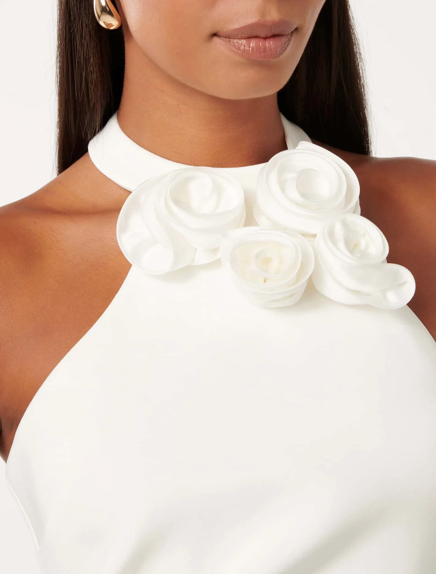 Anika Flower Halter Mini Dress