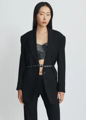 Asymmetrical Waistband Long Leg Trousers