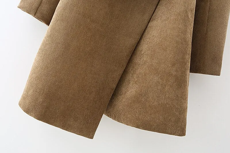 ASYMMETRY CORDUROY BLAZER