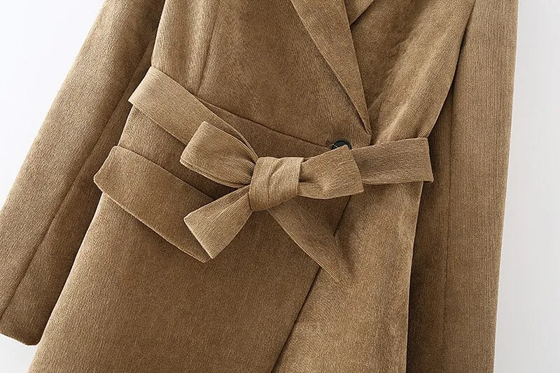 ASYMMETRY CORDUROY BLAZER