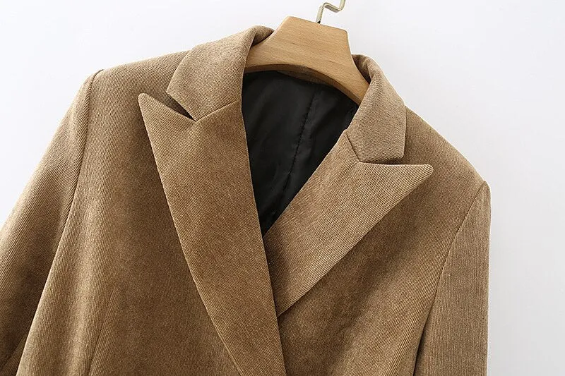 ASYMMETRY CORDUROY BLAZER