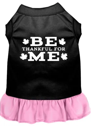 Be Thankful For Me Screen Print Dress Black With Light Pink Xl