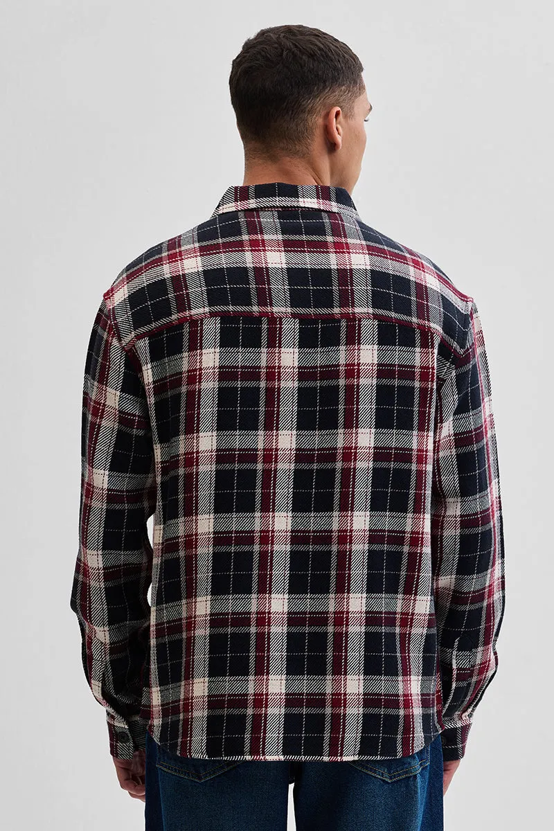 Black Double Pocket Flannel Overshirt