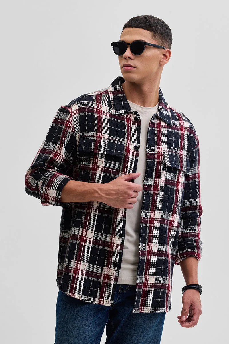 Black Double Pocket Flannel Overshirt