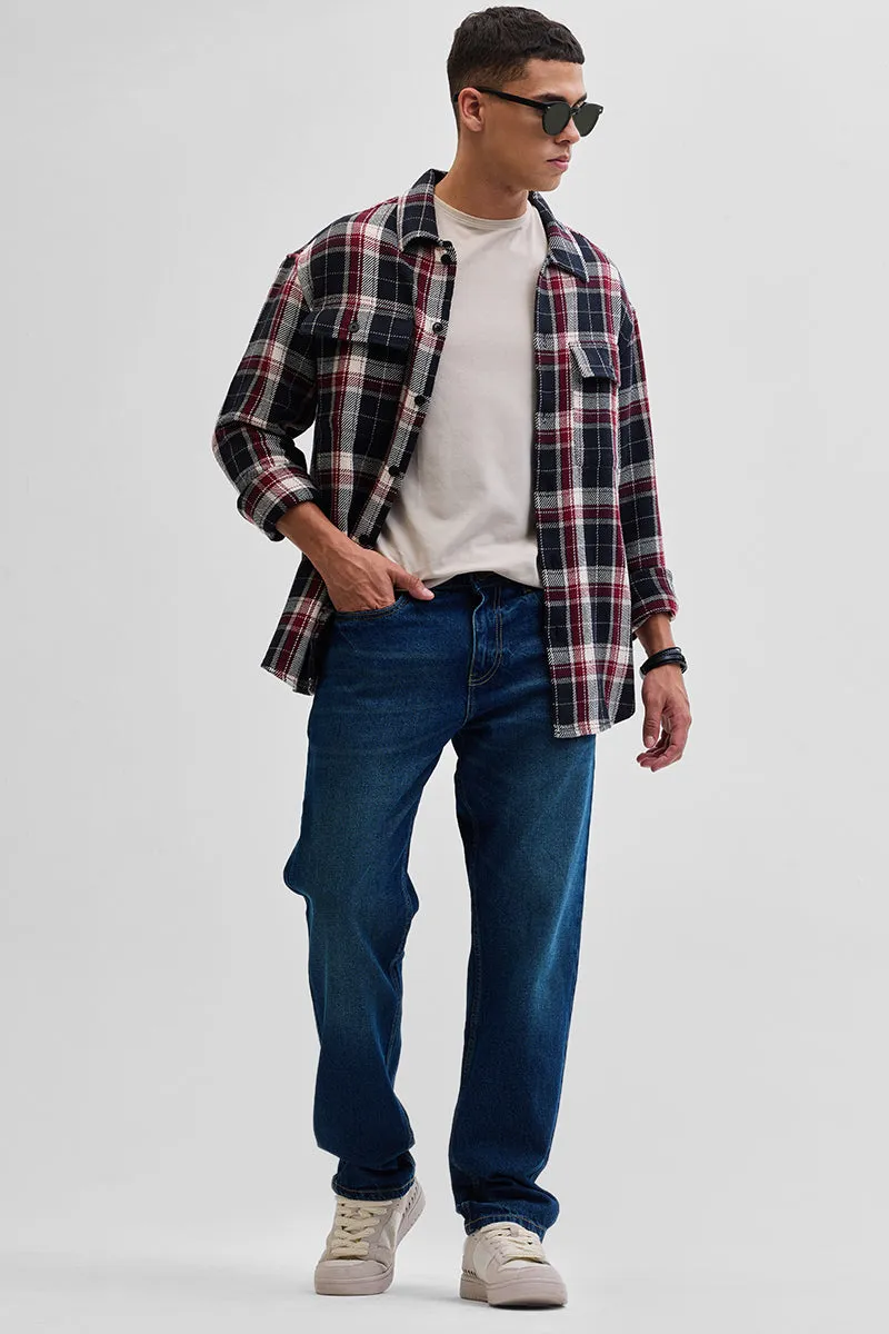 Black Double Pocket Flannel Overshirt
