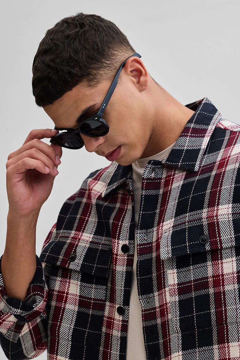 Black Double Pocket Flannel Overshirt