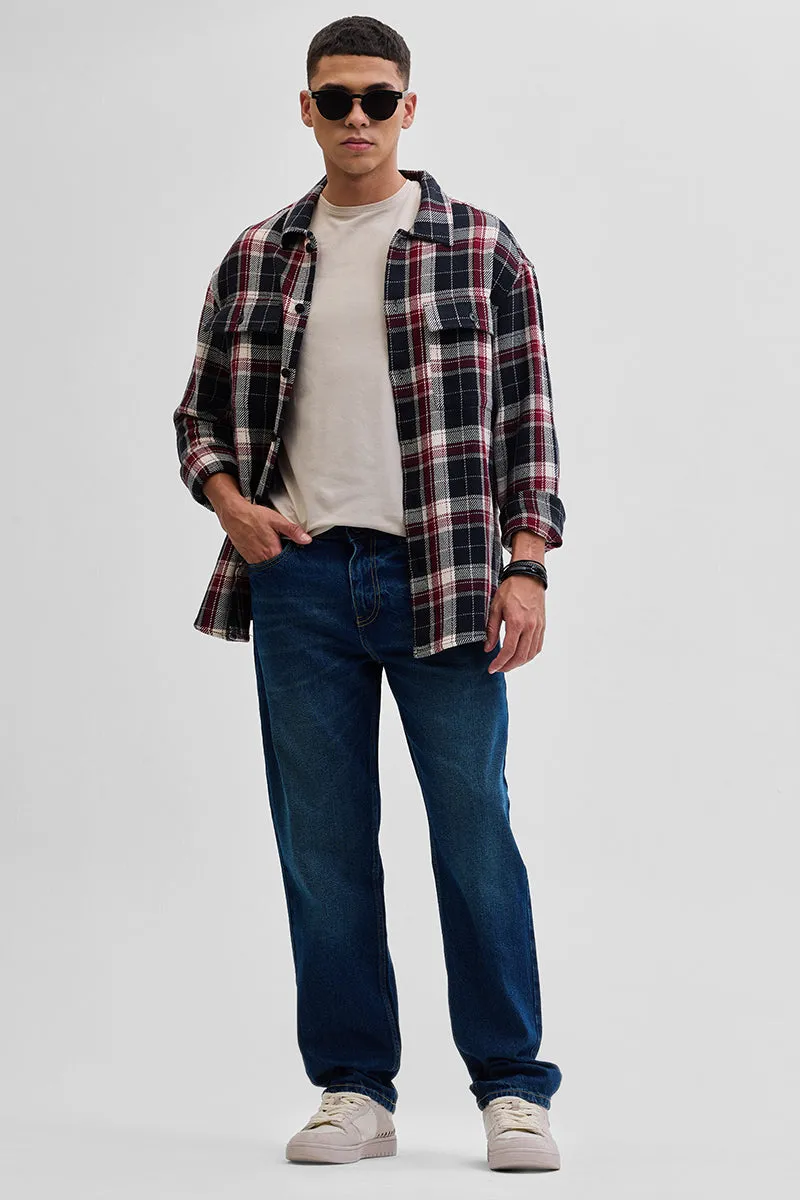 Black Double Pocket Flannel Overshirt