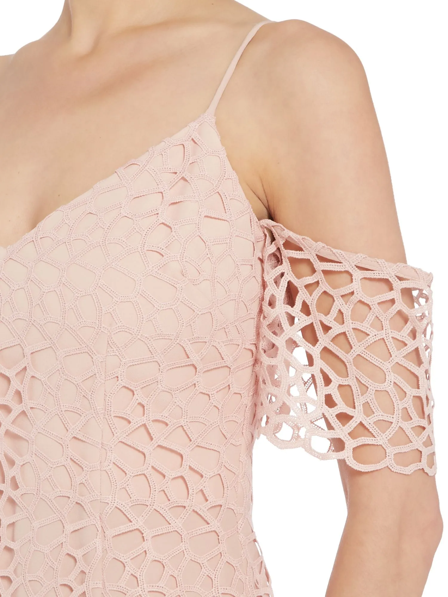 Blush Countdown Lace Off Shoulder Midi Dress (Pre-loved)