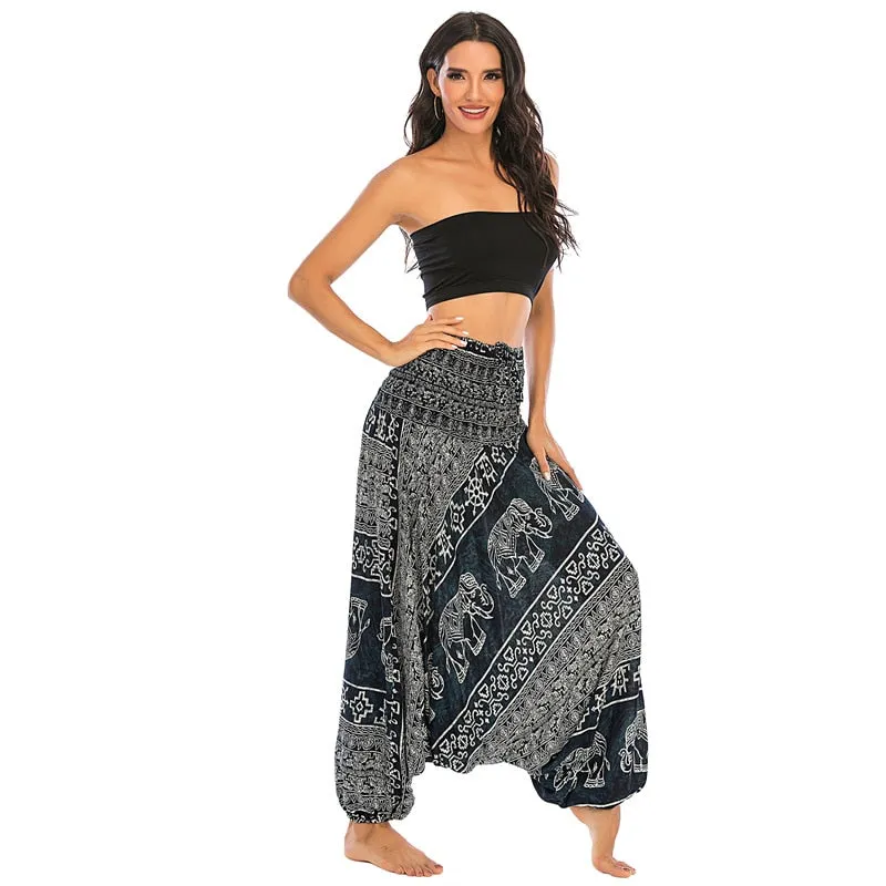 Bohemian High Waist Harem Baggy Pants