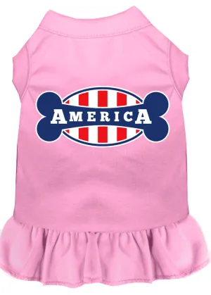 Bonely In America Screen Print Dress Light Pink Lg