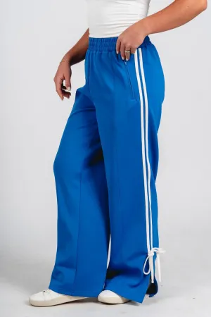 Bow detail track pants blue