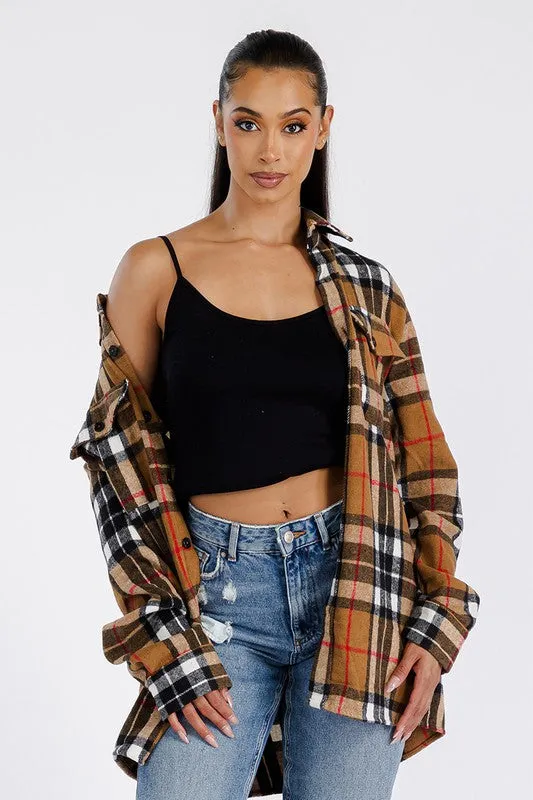 Boyfriend Brushed Flannel Shacket • More Colors