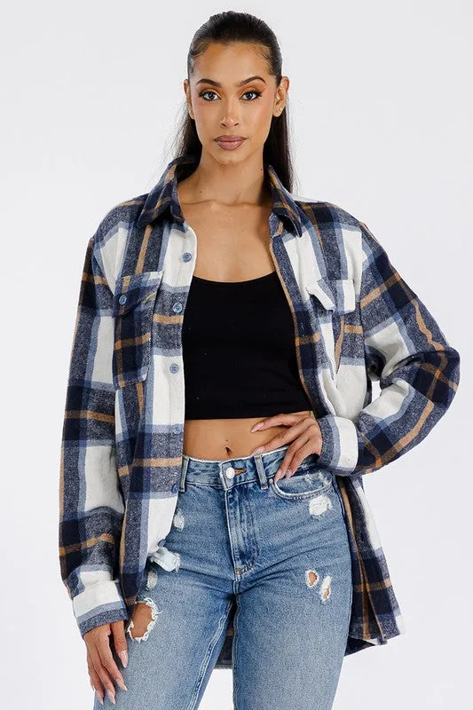 Boyfriend Brushed Flannel Shacket • More Colors