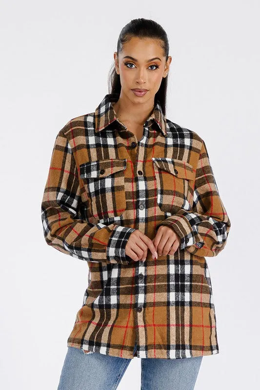Boyfriend Brushed Flannel Shacket • More Colors