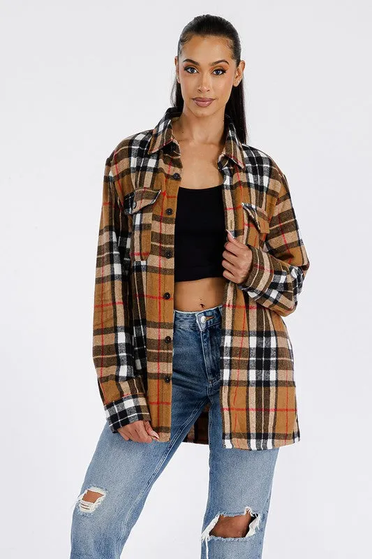 Boyfriend Brushed Flannel Shacket • More Colors