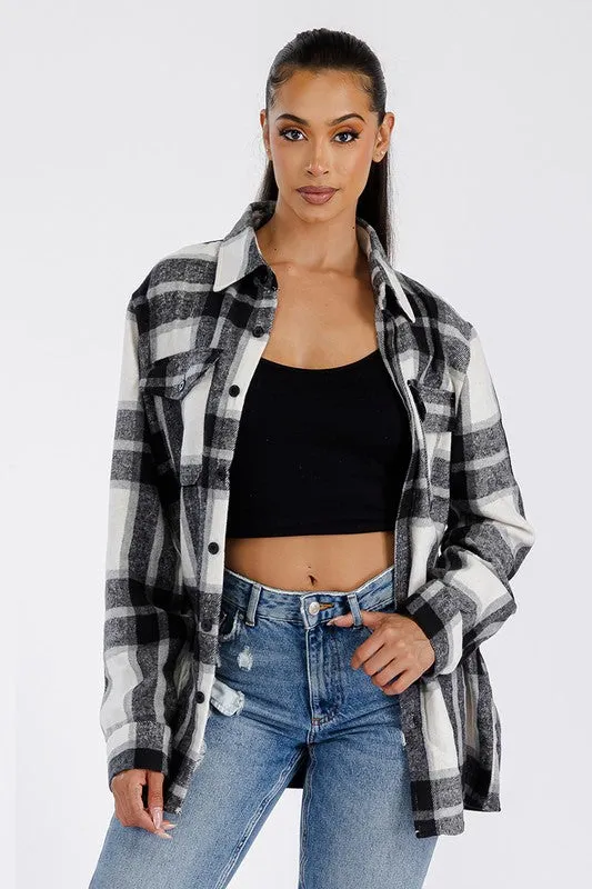 Boyfriend Brushed Flannel Shacket • More Colors