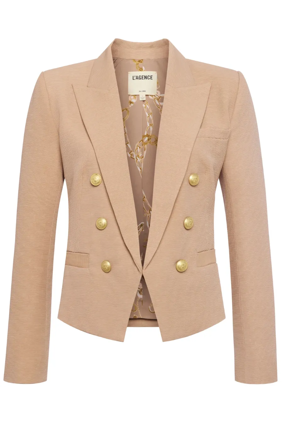 Brooke Open Front Blazer Cappuccino/Sketch Chain