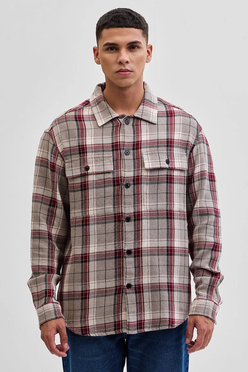 Brown Double Pocket Flannel Overshirt