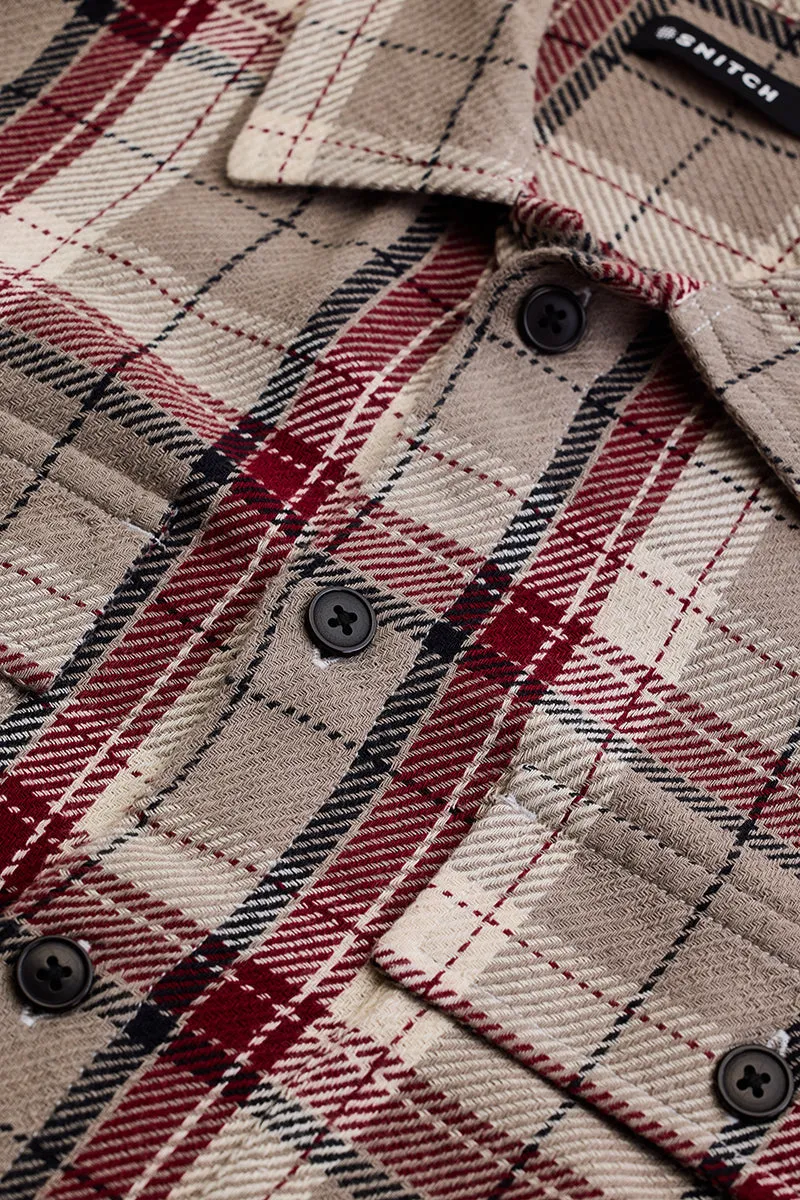 Brown Double Pocket Flannel Overshirt