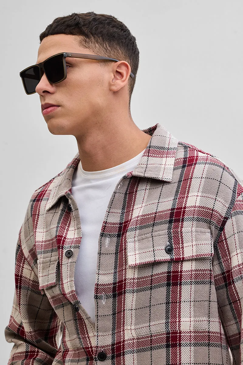 Brown Double Pocket Flannel Overshirt