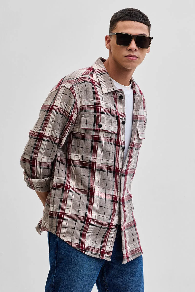 Brown Double Pocket Flannel Overshirt