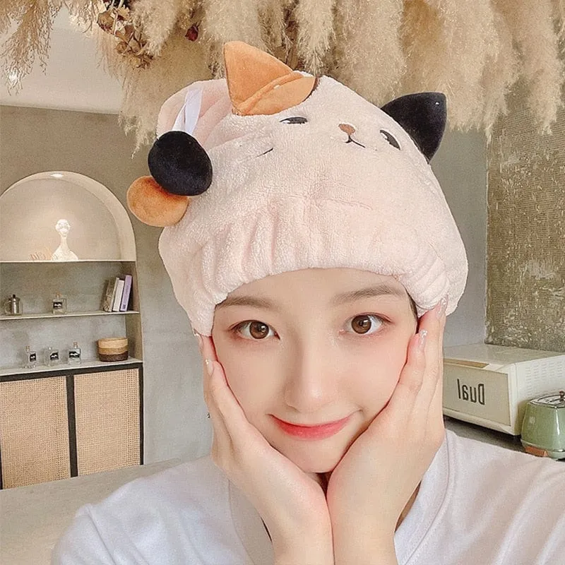 Cat Quick Dry Hair Towel