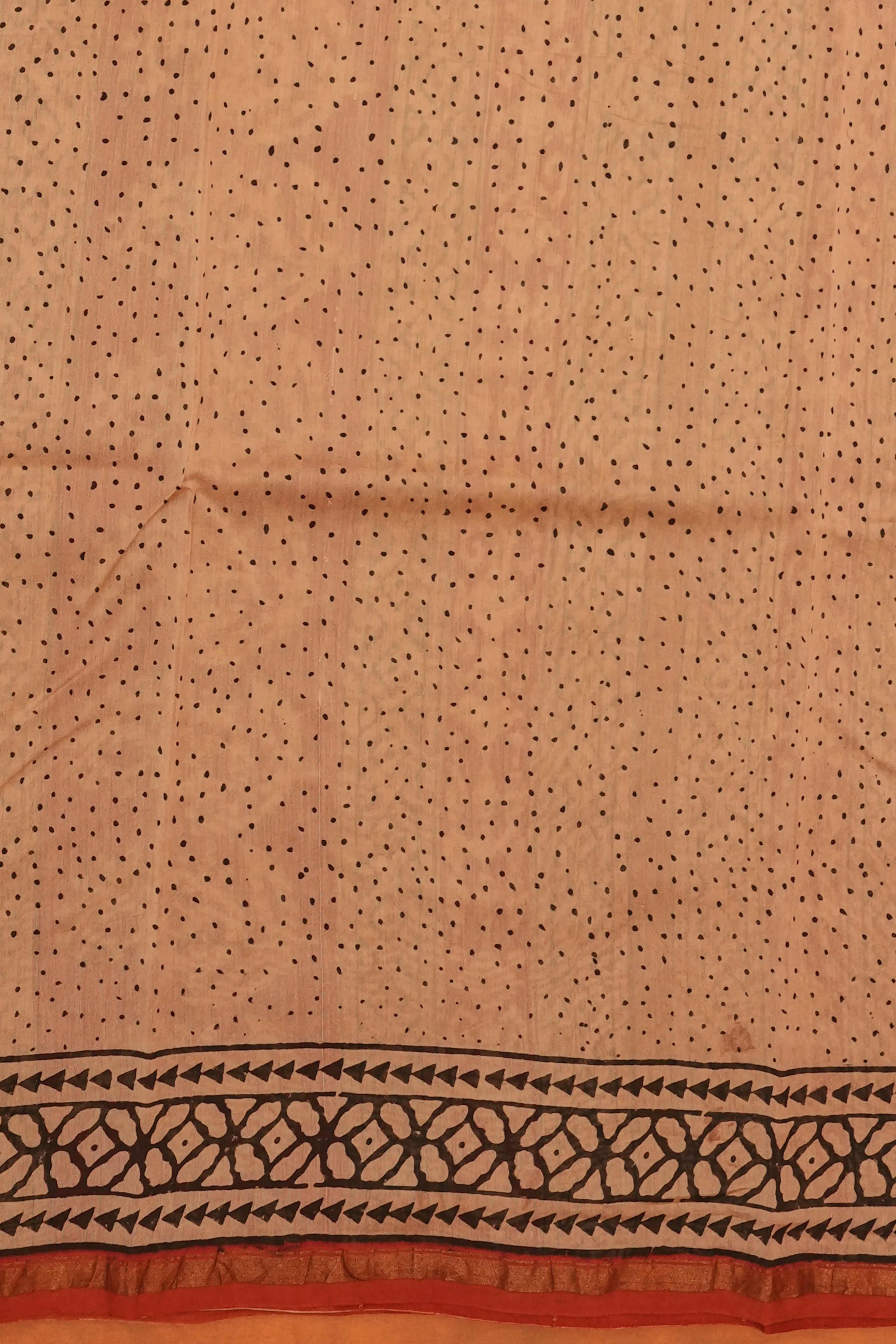 Cotton Hand Block Print Saree - Red Madder Saree