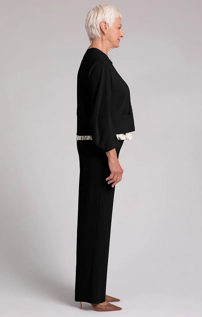 Cropped Lantern Jacket with Zip Front