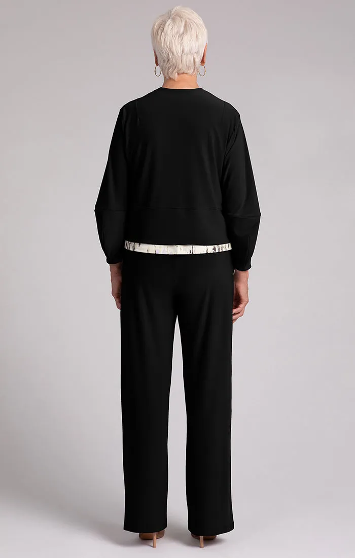 Cropped Lantern Jacket with Zip Front