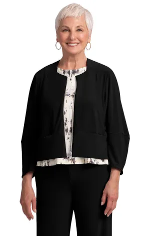 Cropped Lantern Jacket with Zip Front