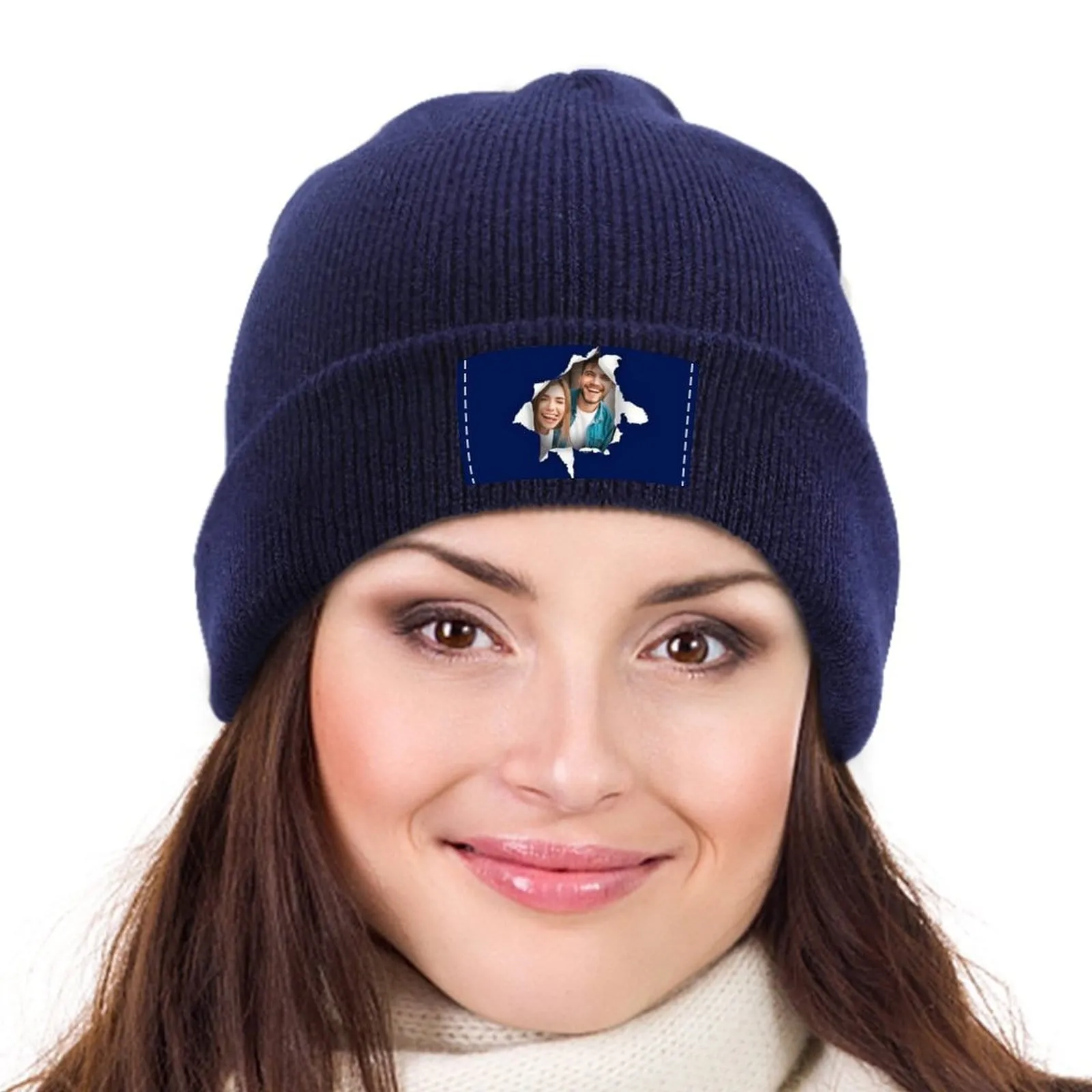 Custom Face Love You Warm Knitted Cap