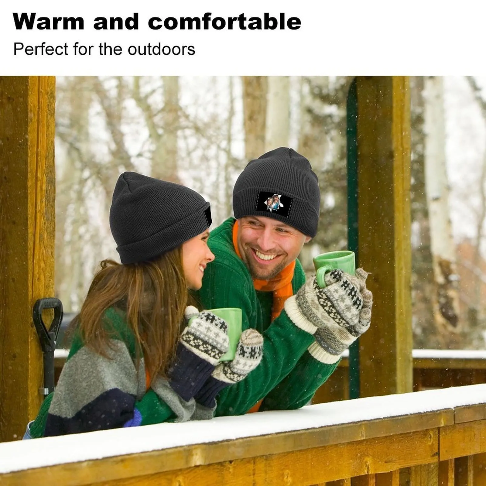 Custom Face Love You Warm Knitted Cap