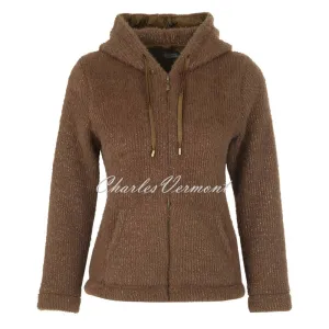 Dolcezza Zip Cardigan Jacket - Style 72202 (Chocolate Brown with Gold Shimmer)