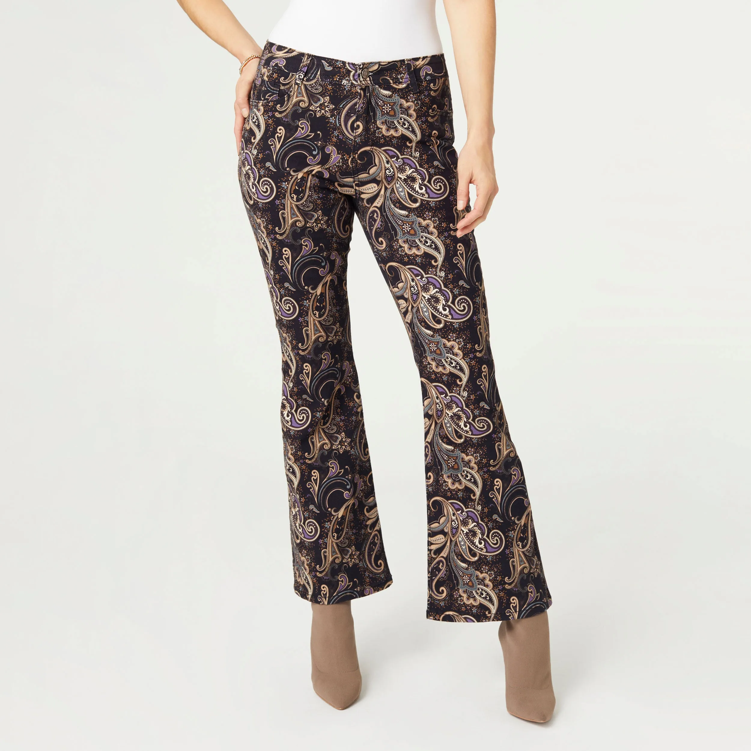 Draco Printed Flare Pant - Black Printed - Final Sale