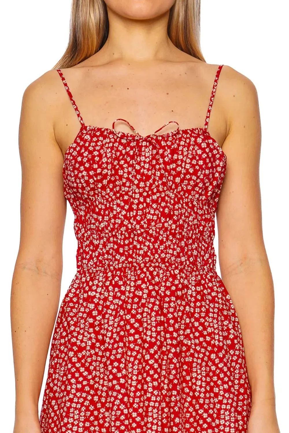 Faithfull the Brand Marianne Midi Dress - Allura Floral - Red