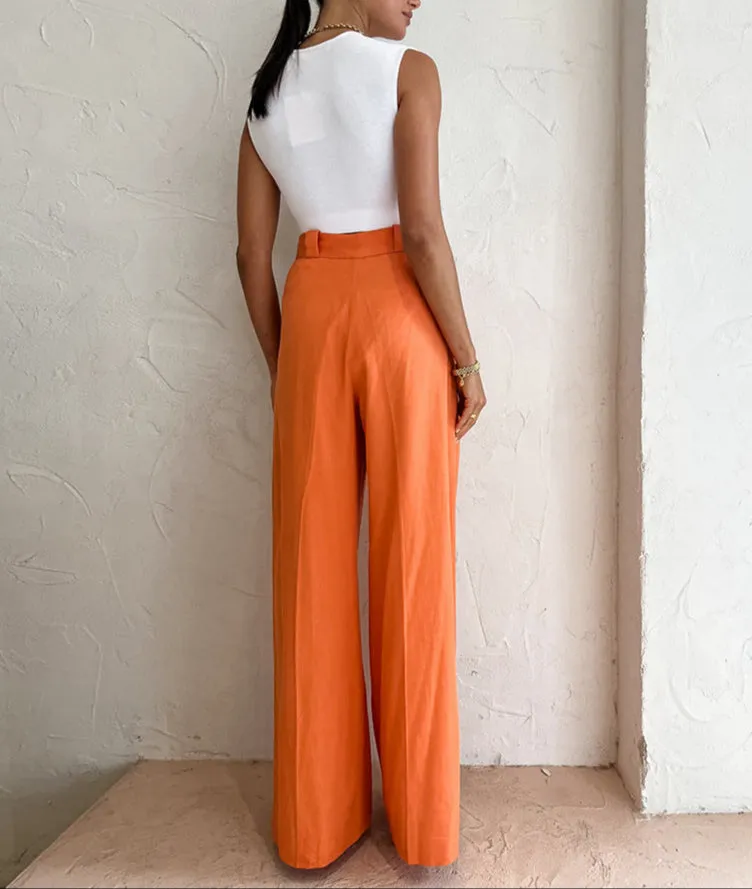 Fashion High Waist Wide Leg Pants