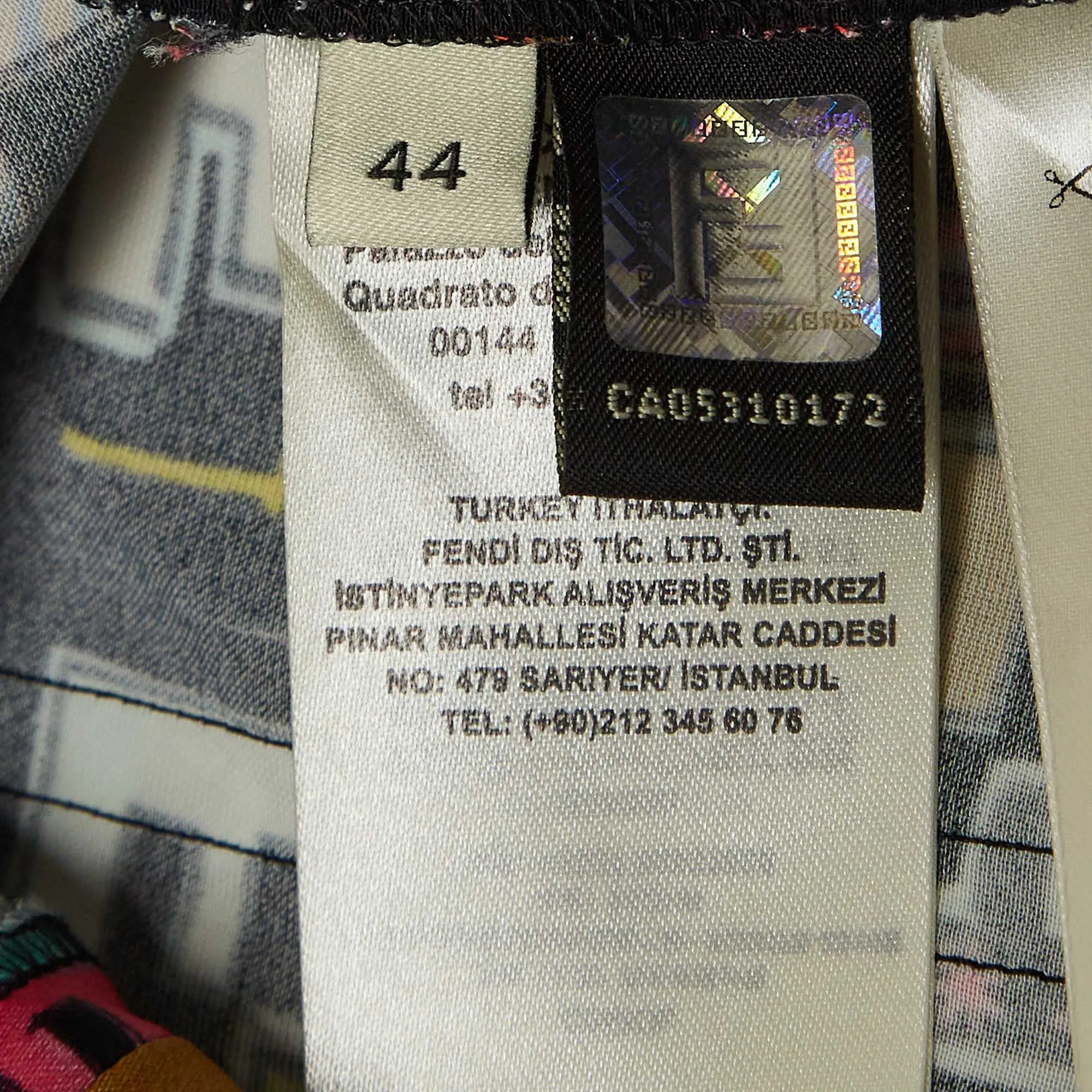 Fendi Black Ff Print Satin Cropped Fun Fair Pants