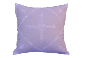 Hand Embroidered Sequins Decorative Lavender  Throw Pillow