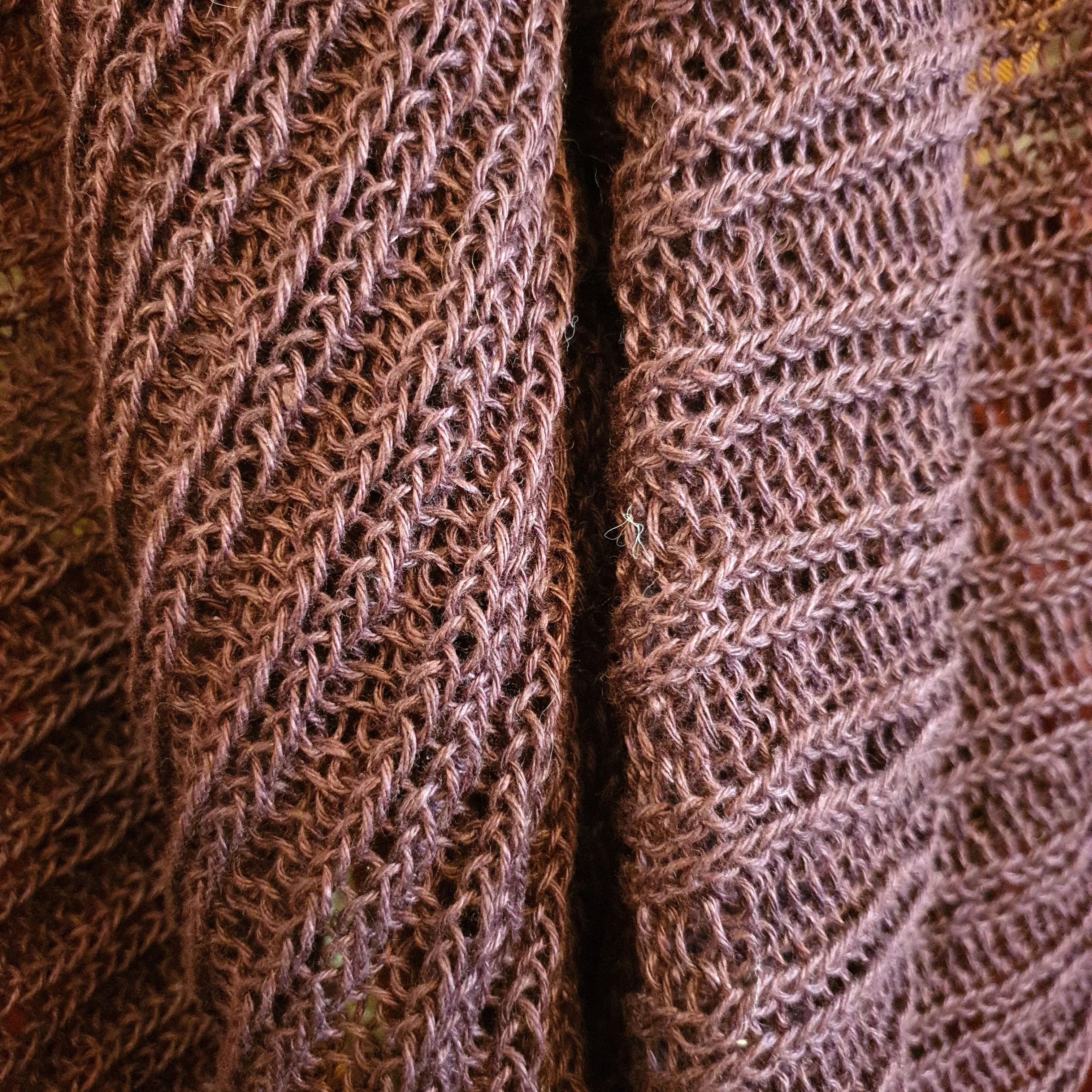 Hand knit shrug (Linen) w/ foil print - Sage