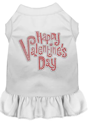 Happy Valentines Day Rhinestone Dress White 4x