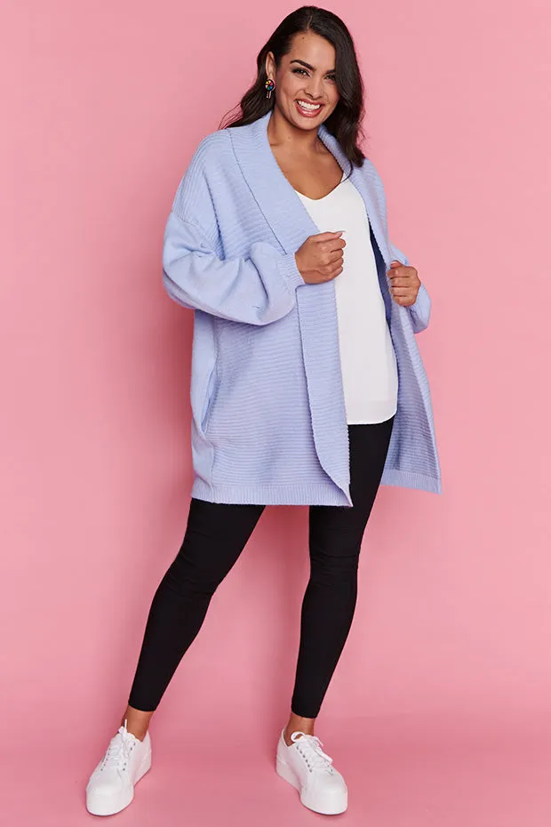 Helena Blue Knit Cardi