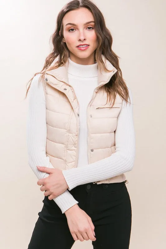 High Neck Zip Vest