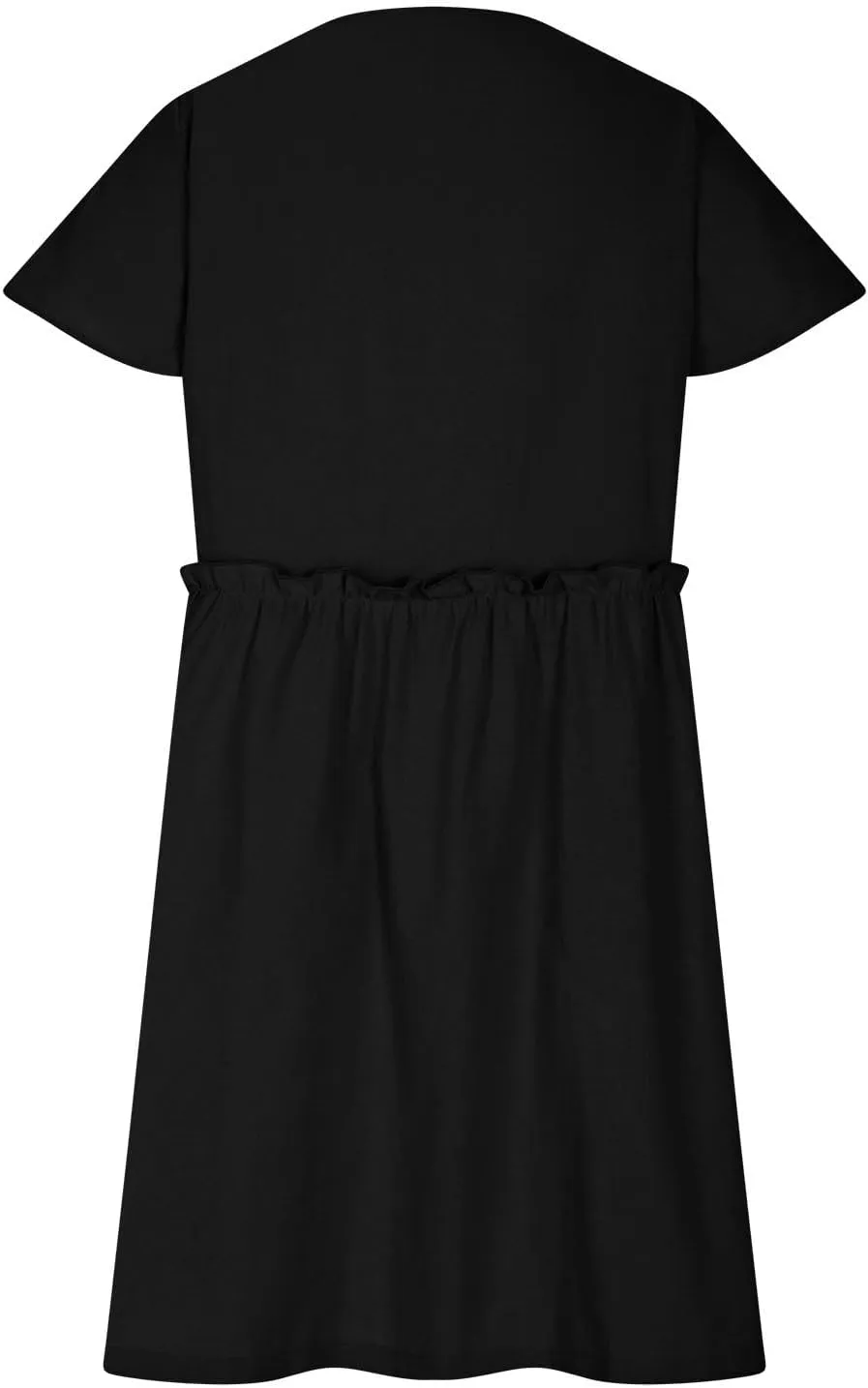 hlysgo Womens Button Down Dress 2025 Summer Loose Fit Flutter Sleeve V Neck Mini Dresses Beach Vacation A Line Casual Dress