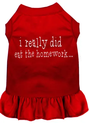 I Really Did Eat The Homework Screen Print Dress Red Xxxl