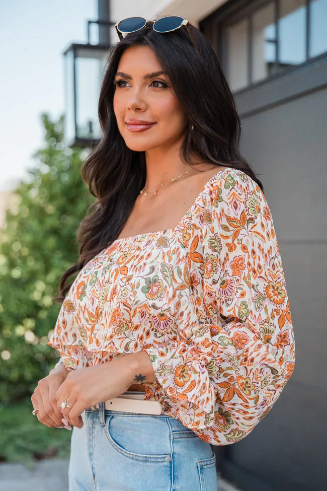 In A Dream Multi Floral Tiered Hem Printed Square Neck Top FINAL SALE