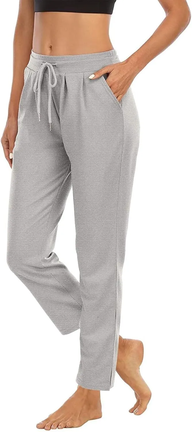 Lastesso Women's Tapered Sweatpants Elastic Waistband High Waist Joggers Pants Gym Athletic Fit Trousers with Pockets