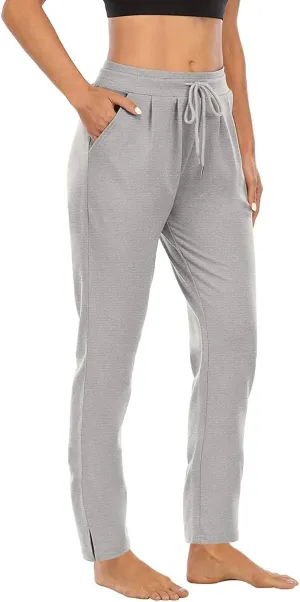 Lastesso Women's Tapered Sweatpants Elastic Waistband High Waist Joggers Pants Gym Athletic Fit Trousers with Pockets