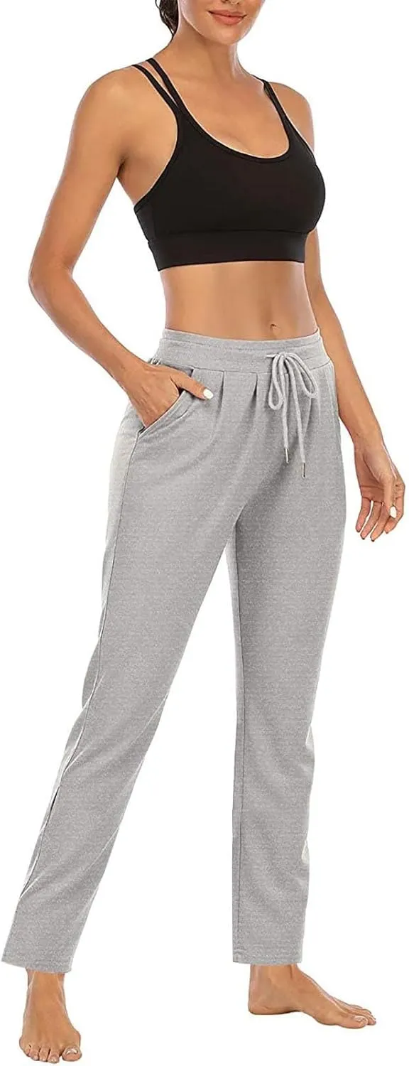 Lastesso Women's Tapered Sweatpants Elastic Waistband High Waist Joggers Pants Gym Athletic Fit Trousers with Pockets